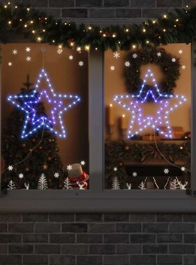 VidaXL Kerstster met 72 LED Koud Wit 51.5 x 50 x 0.65 cm IJzer