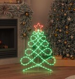 VidaXL Kerstboomvormige lamp met 144 LED Multikleur 80 x 56 cm PVC