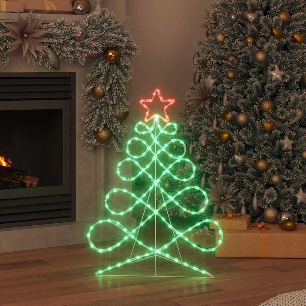 VidaXL Kerstboomvormige lamp met 144 LED Multikleur 80 x 56 cm PVC