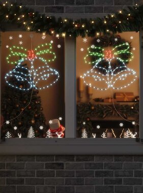 VidaXL Kerstbel met 144 LED Multikleur 56 x 46 cm PVC