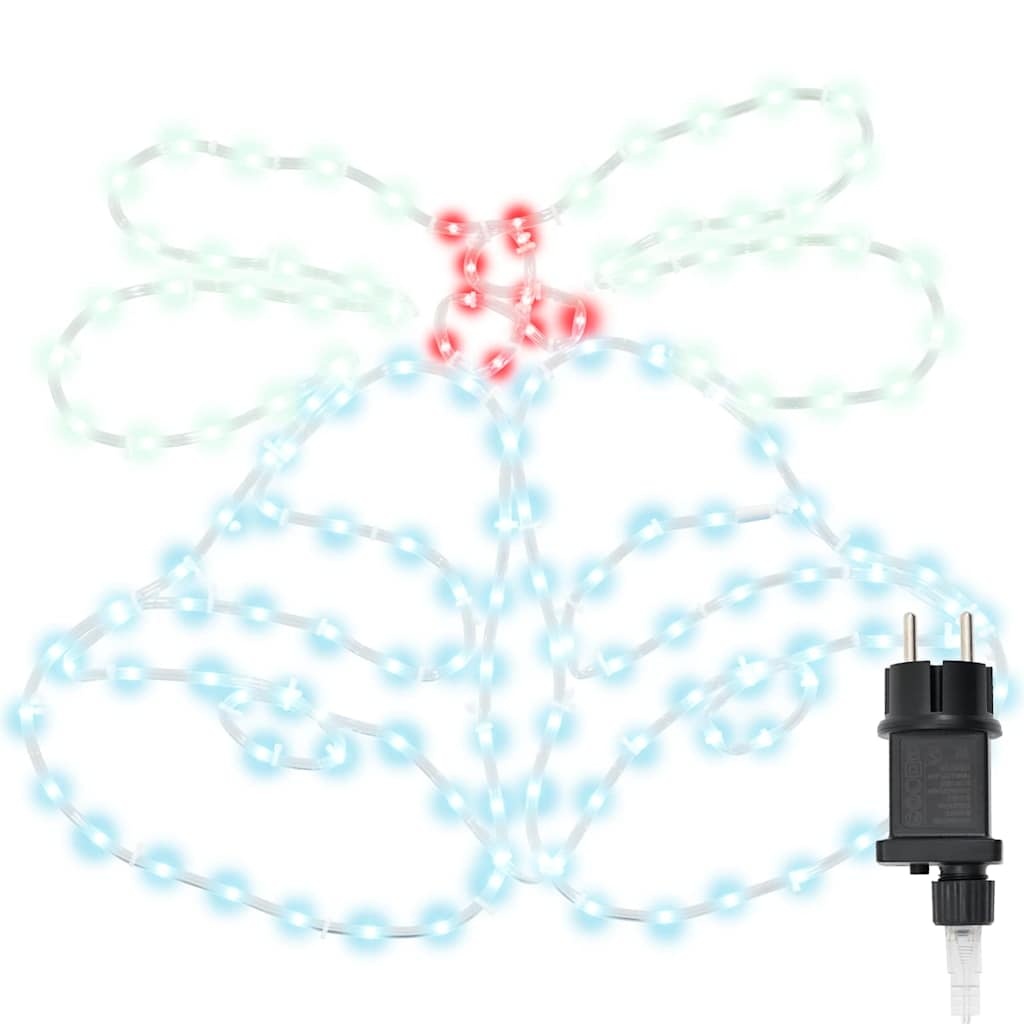 VidaXL Kerstbel met 144 LED Multikleur 56 x 46 cm PVC