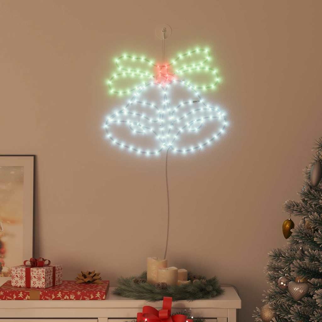 VidaXL Kerstbel met 144 LED Multikleur 56 x 46 cm PVC