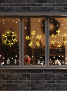VidaXL Kerstsneeuwvlok met 252 LED Warmwit 45 x 38 cm PVC