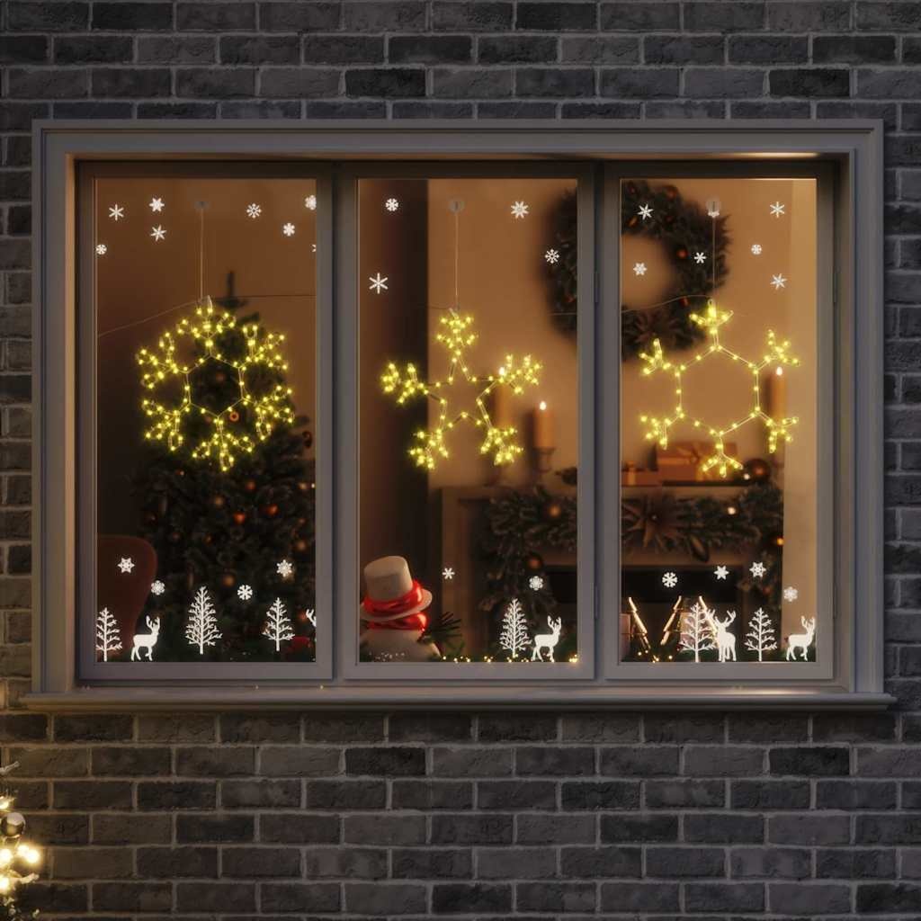 VidaXL Kerstsneeuwvlok met 252 LED Warmwit 45 x 38 cm PVC