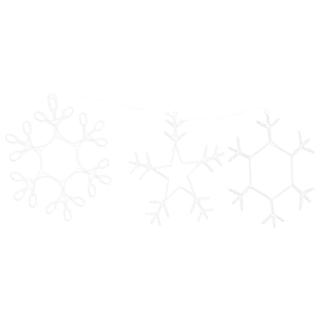 VidaXL Kerstsneeuwvlok met 252 LED Warmwit 45 x 38 cm PVC