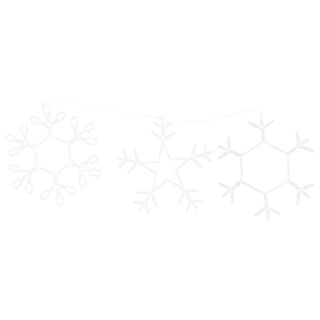 VidaXL Kerstsneeuwvlok met 252 LED Warmwit 45 x 38 cm PVC