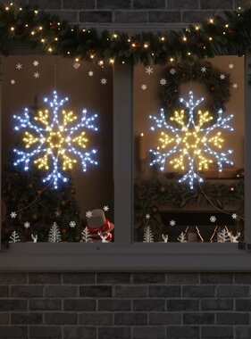 VidaXL Kerstsneeuwvlok met 180 LED Warmwit 56 x 49 x 0.7 cm PVC