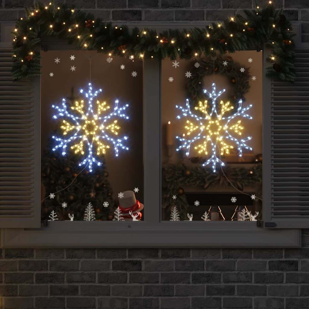 VidaXL Kerstsneeuwvlok met 180 LED Warmwit 56 x 49 x 0.7 cm PVC