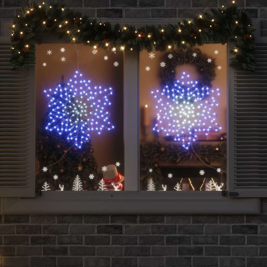VidaXL Kerstsneeuwvlok met 156 LED Blauw 55,5 x 55,5 x 0,75cm PVC