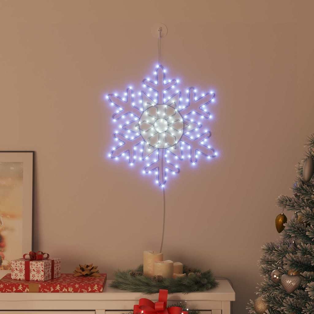 VidaXL Kerstsneeuwvlok met 156 LED Blauw 55,5 x 55,5 x 0,75cm PVC