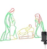 VidaXL Verlichte Kerststal met 550 LED Multikleur 112 x 72 cm PVC