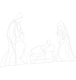 VidaXL Verlichte Kerststal met 550 LED Multikleur 112 x 72 cm PVC