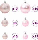 VidaXL Kerstbal Set met 300 LED 120 pcs Roze Kunststof