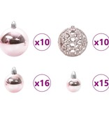 VidaXL Kerstbal Set met 300 LED 120 pcs Roze Kunststof