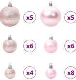 VidaXL Kerstbal Set met 150 LED 61 pcs Roze Kunststof