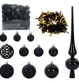 VidaXL Kerstbal Set met 300 LED 120 pcs Zwart Kunststof