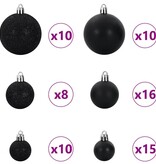 VidaXL Kerstbal Set met 300 LED 120 pcs Zwart Kunststof