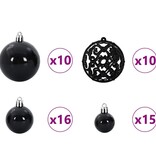 VidaXL Kerstbal Set met 300 LED 120 pcs Zwart Kunststof