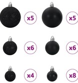 VidaXL Kerstbal Set met 150 LED 61 pcs Zwart Kunststof