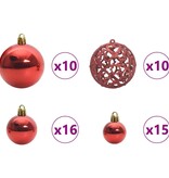 VidaXL Kerstbal Set met 300 LED 120 pcs Rood Kunststof