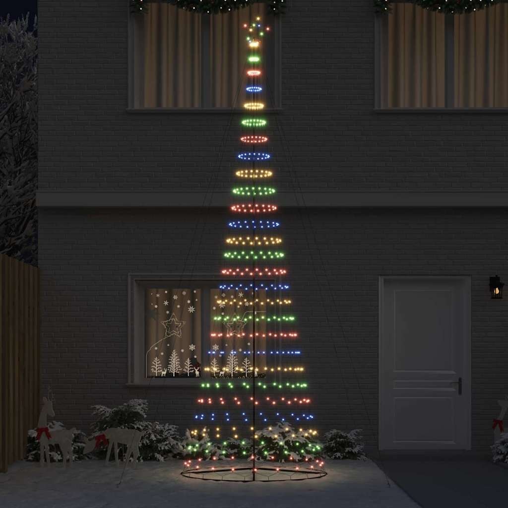 VidaXL LED Kerstboom met 550 LED Multikleur 160 x 160 x 500 cm Metaal
