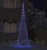 VidaXL LED Kerstboom met 550 LED Blauw 160 x 160 x 500 cm Metaal