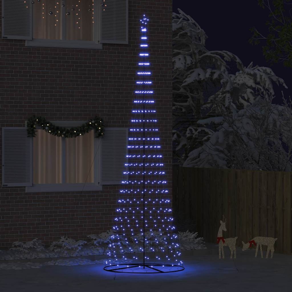 VidaXL LED Kerstboom met 550 LED Blauw 160 x 160 x 500 cm Metaal