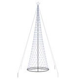 VidaXL LED Kerstboom met 550 LED Blauw 160 x 160 x 500 cm Metaal