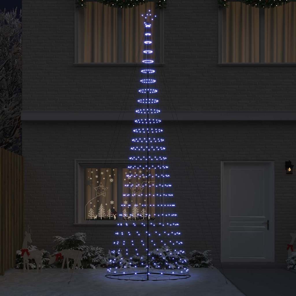 VidaXL LED Kerstboom met 550 LED Blauw 160 x 160 x 500 cm Metaal