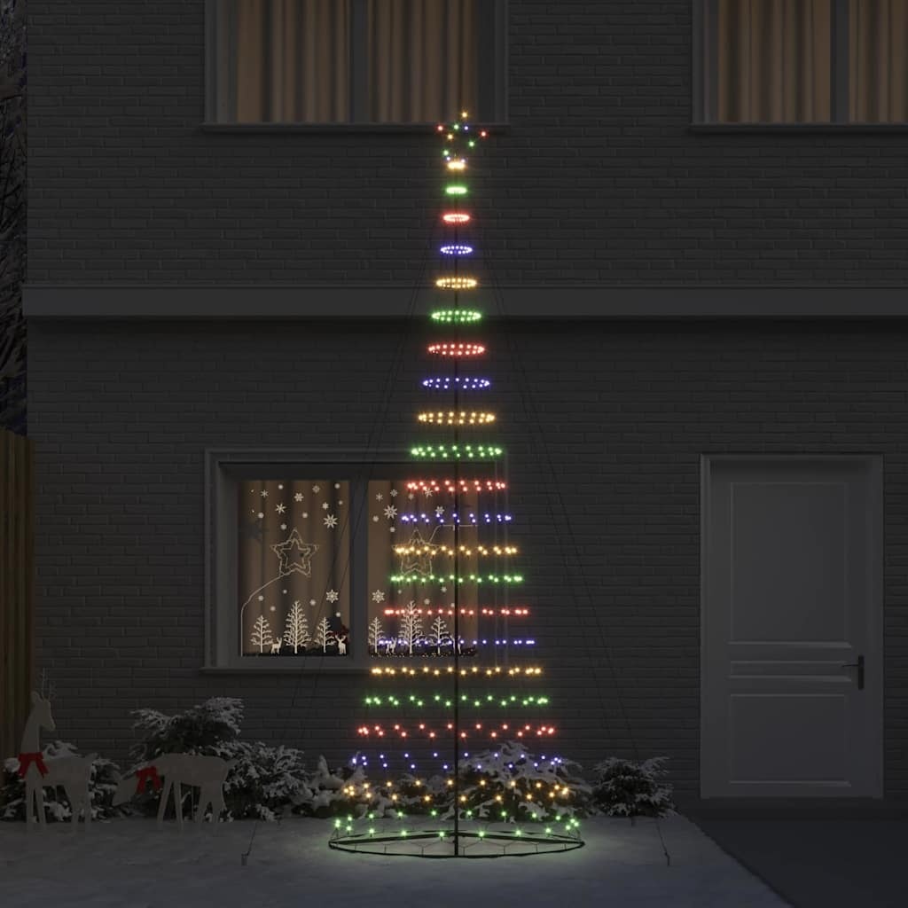 VidaXL LED Kerstboom Multikleur 138.5 x 138.5 x 399 cm Metaal