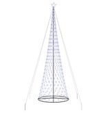 VidaXL LED Kerstboom met 450 LED Blauw 138.5 x 138.5 x 399 cm Metaal