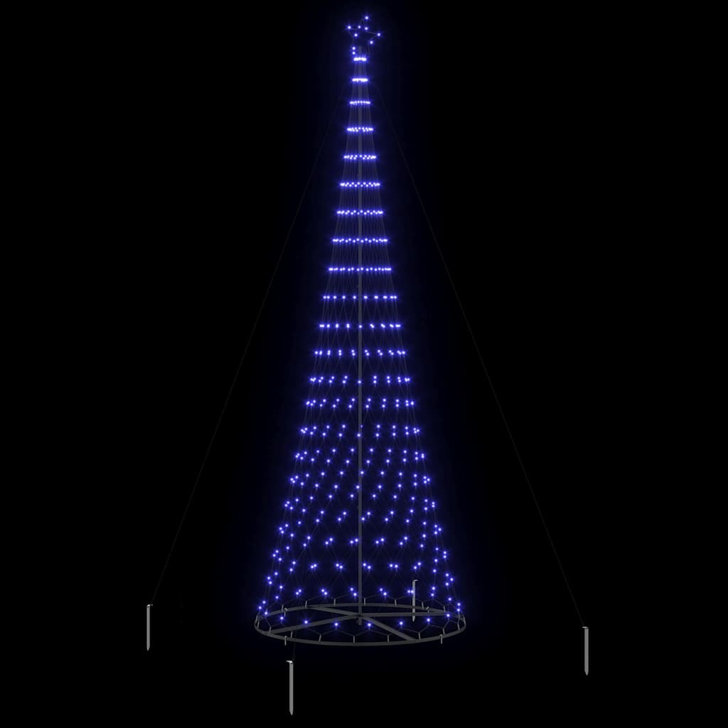 VidaXL LED Kerstboom met 450 LED Blauw 138.5 x 138.5 x 399 cm Metaal