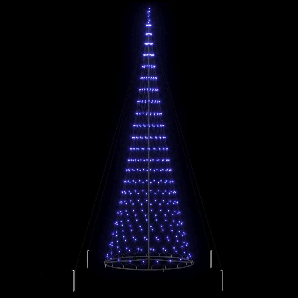 VidaXL LED Kerstboom met 450 LED Blauw 138.5 x 138.5 x 399 cm Metaal
