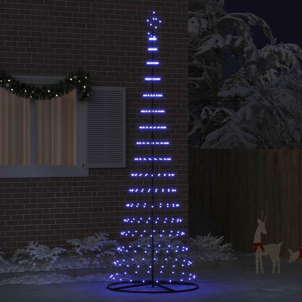 VidaXL LED Kerstboom met 350 LED Blauw 100,5 x 100,5 x 302,5 cm Metaal
