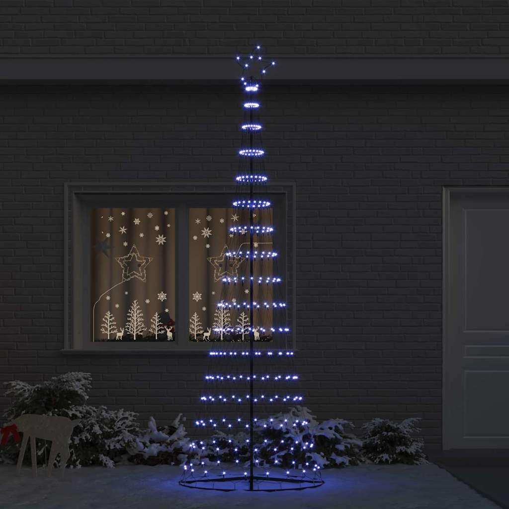 VidaXL LED Kerstboom met 350 LED Blauw 100,5 x 100,5 x 302,5 cm Metaal