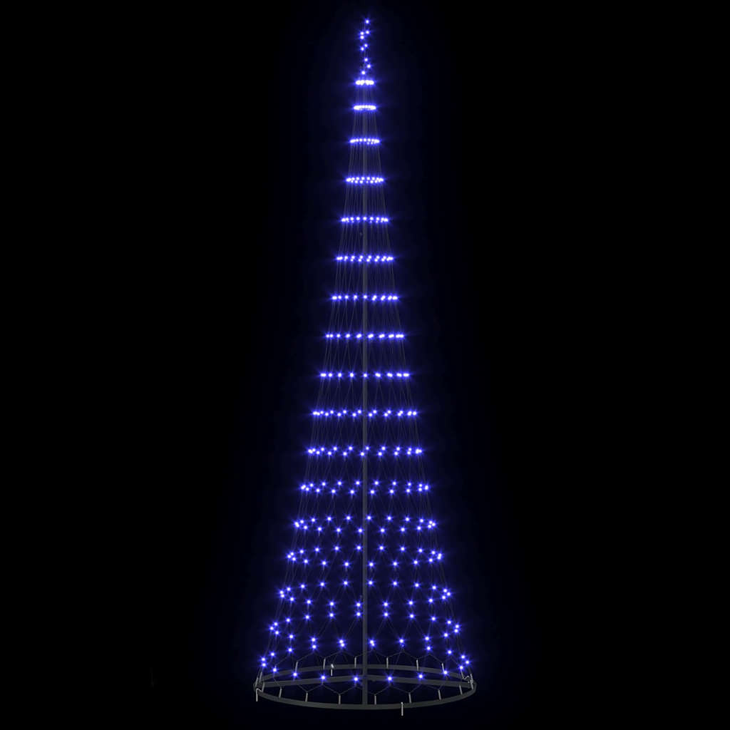 VidaXL LED Kerstboom met 350 LED Blauw 100,5 x 100,5 x 302,5 cm Metaal