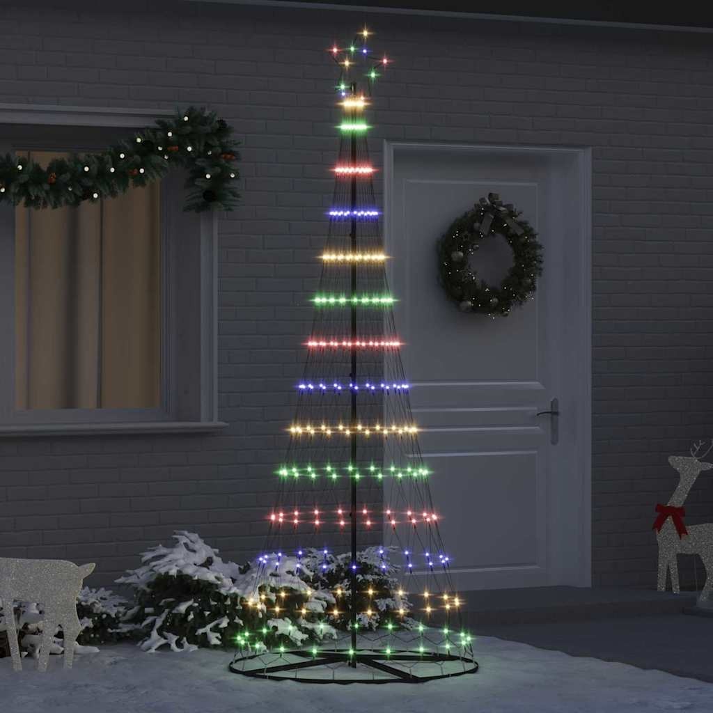 VidaXL LED Kerstboom met 290 LED Multikleur 100 x 100 x 250 cm Metaal