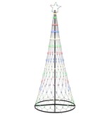 VidaXL LED Kerstboom met 290 LED Multikleur 100 x 100 x 250 cm Metaal