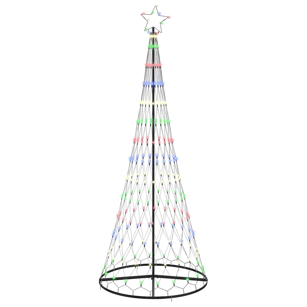 VidaXL LED Kerstboom met 290 LED Multikleur 100 x 100 x 250 cm Metaal