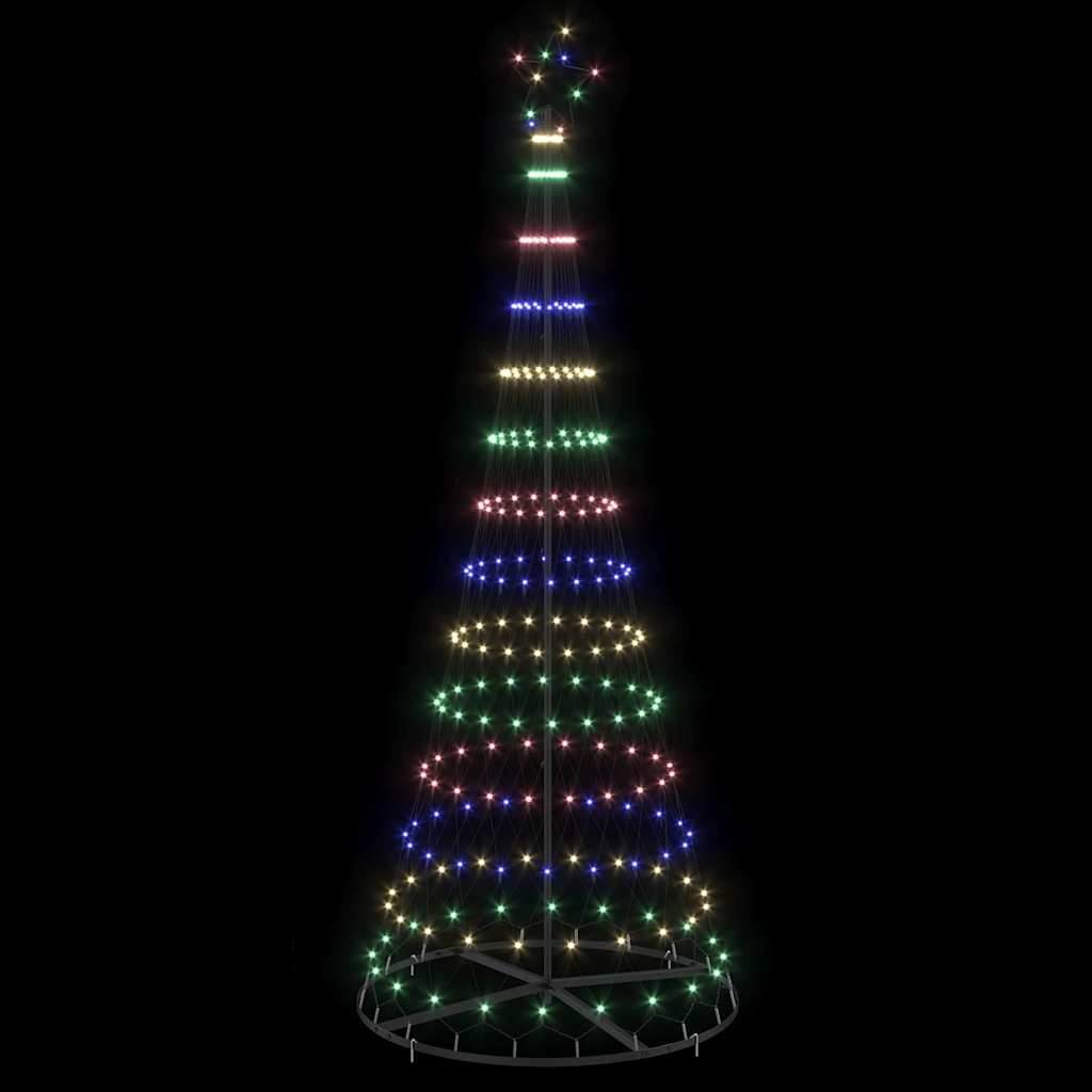 VidaXL LED Kerstboom met 290 LED Multikleur 100 x 100 x 250 cm Metaal