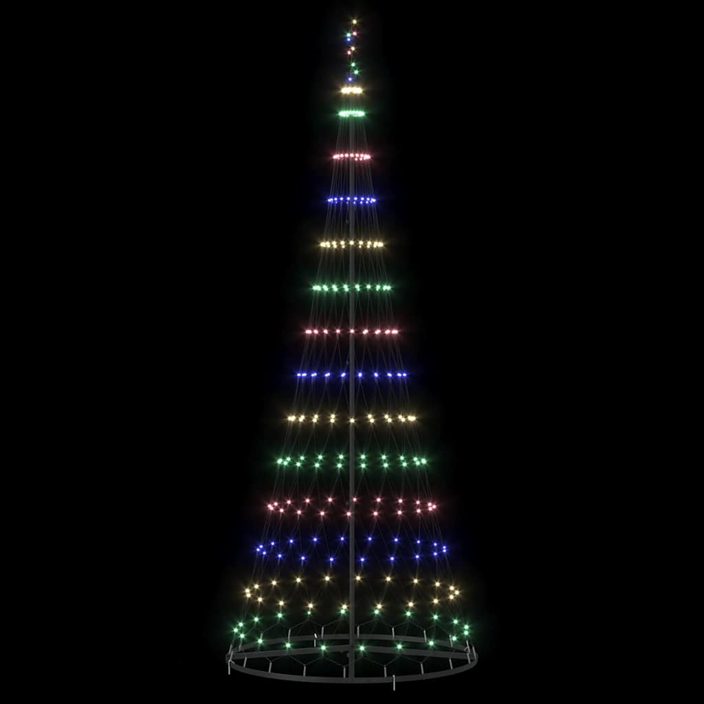 VidaXL LED Kerstboom met 290 LED Multikleur 100 x 100 x 250 cm Metaal