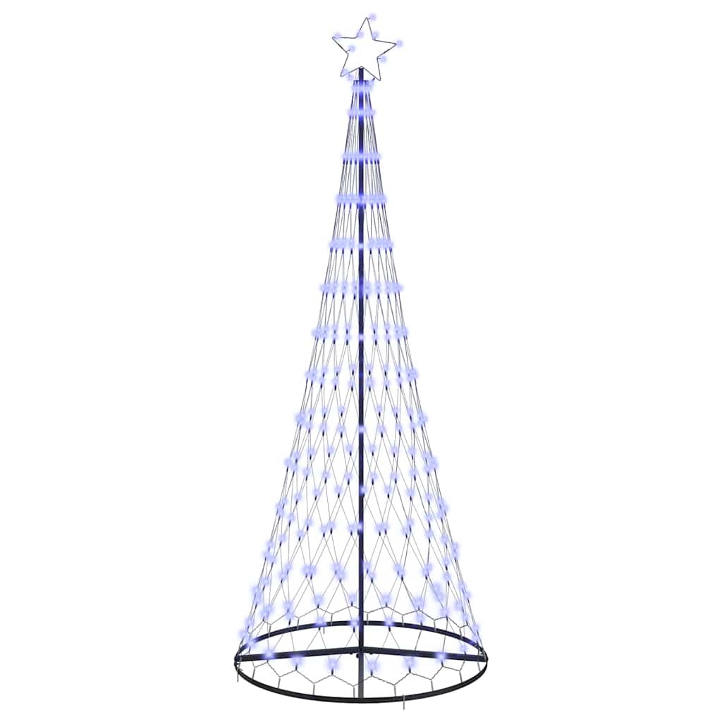 VidaXL LED Kerstboom met 290 LED Blauw 100 x 100 x 250 cm Metaal