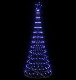 VidaXL LED Kerstboom met 290 LED Blauw 100 x 100 x 250 cm Metaal