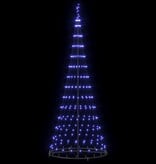 VidaXL LED Kerstboom met 290 LED Blauw 100 x 100 x 250 cm Metaal