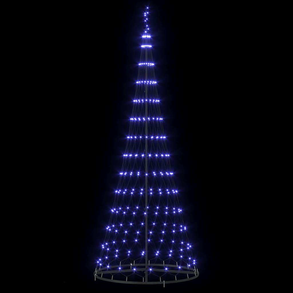 VidaXL LED Kerstboom met 290 LED Blauw 100 x 100 x 250 cm Metaal
