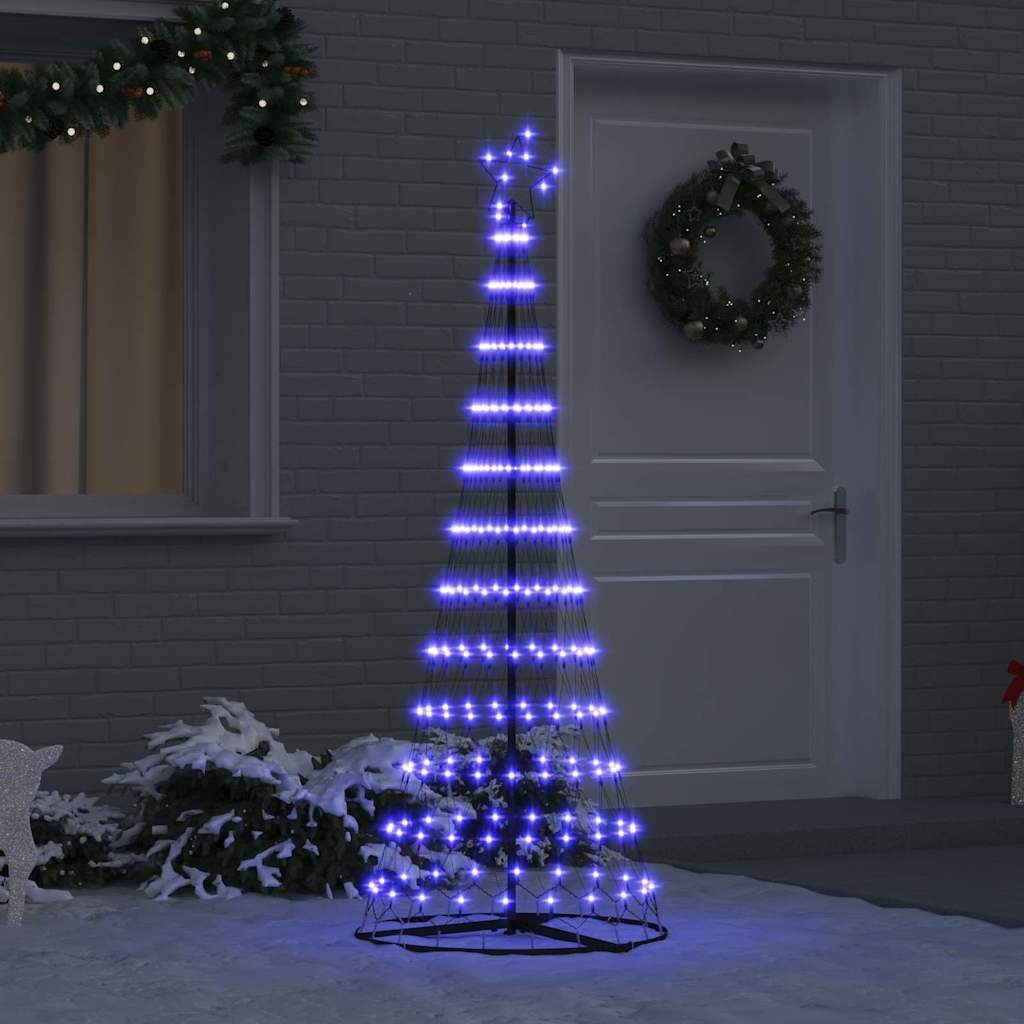 VidaXL LED Kerstboom met 230 LED Blauw 71 x 71 x 184.5 cm Metaal