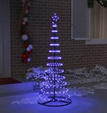 VidaXL LED Kerstboom met 230 LED Blauw 71 x 71 x 184.5 cm Metaal