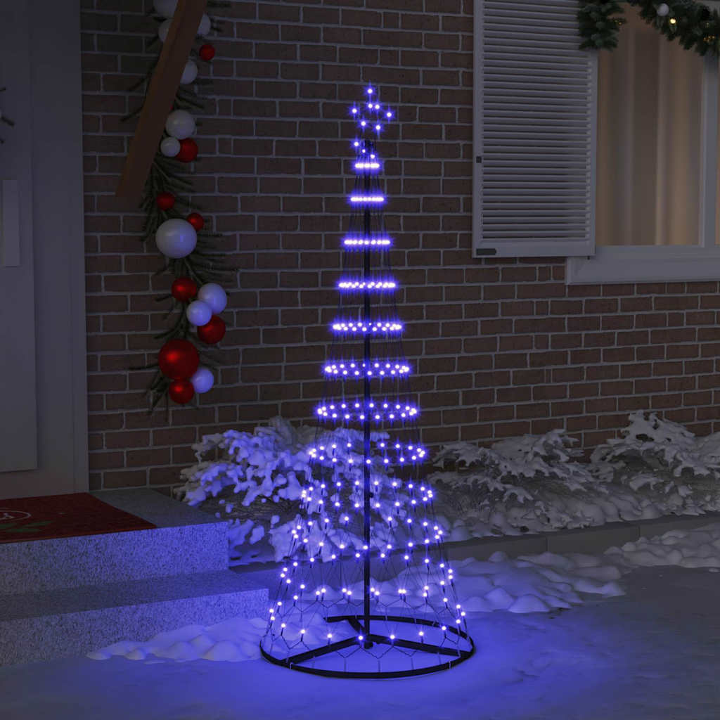 VidaXL LED Kerstboom met 230 LED Blauw 71 x 71 x 184.5 cm Metaal
