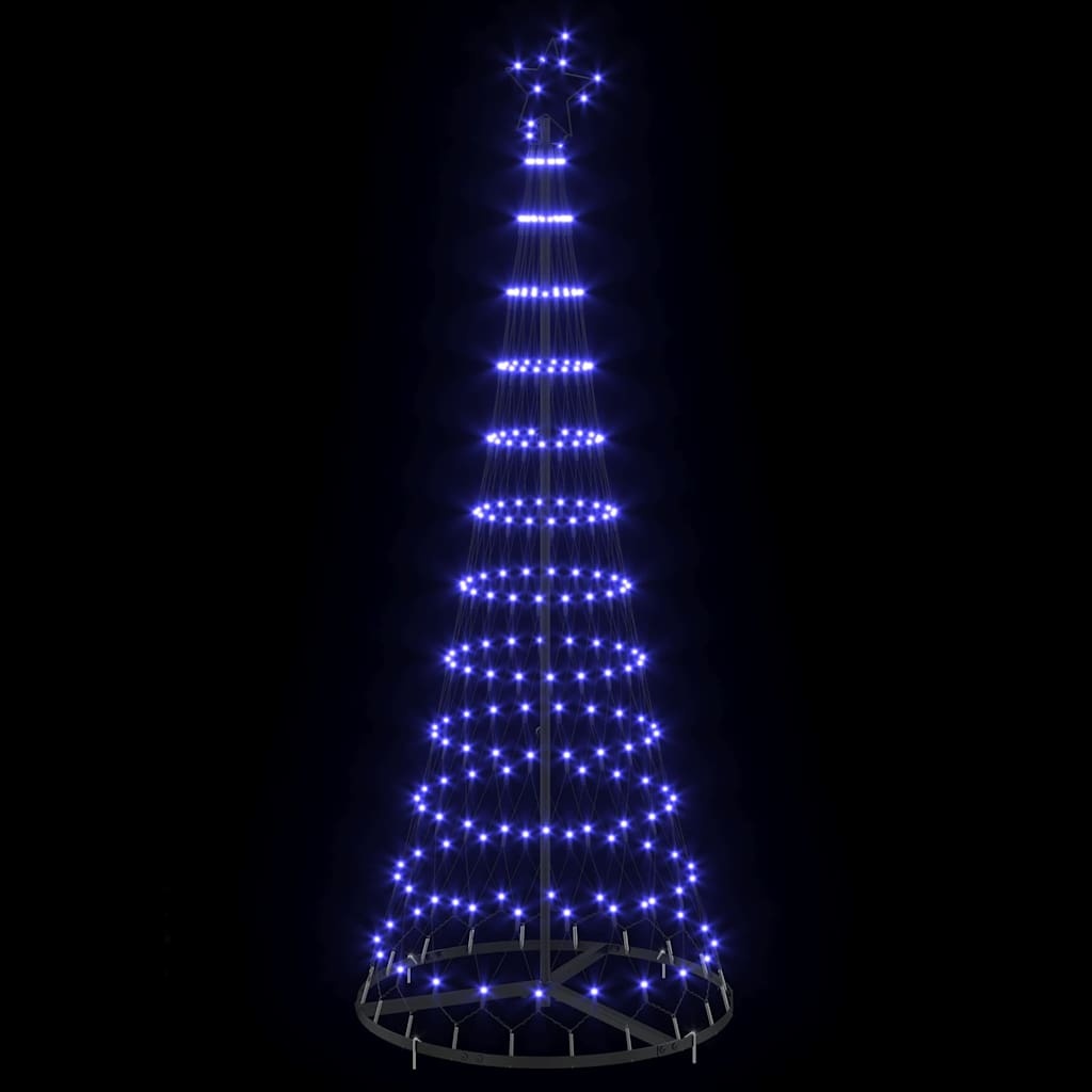 VidaXL LED Kerstboom met 230 LED Blauw 71 x 71 x 184.5 cm Metaal