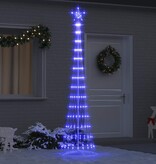 VidaXL LED Kerstboom met 290 LED Blauw 70 x 70 x 250 cm Metaal